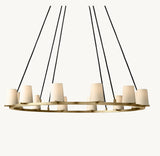 PAUILLAC FABRIC SHADE ROUND CHANDELIER 48"