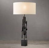 BRUTALIST TORCH-CUT BUFFET LAMP
