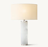 CYLINDRICAL COLUMN ALABASTER TABLE LAMP