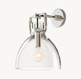 MACHINIST GLASS CLOCHE SCONCE 10"