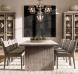 GLASS GLOBE MOBILE LINEAR CHANDELIER