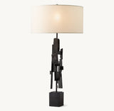 BRUTALIST TORCH-CUT BUFFET LAMP