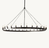 CAMINO VINTAGE CANDELABRA ROUND CHANDELIER 63"