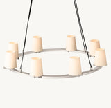 PAUILLAC FABRIC SHADE ROUND CHANDELIER 36"