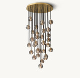 BOULE DE CRISTAL SMOKE GLASS ROUND CLUSTER CHANDELIER 30"