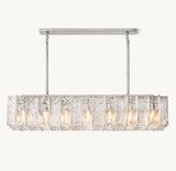 LATTICE CLEAR GLASS RECTANGULAR CHANDELIER 67"