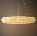 CRYSTAL HALO CLEAR ROUND LED CHANDELIER 32"