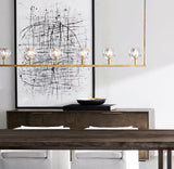 BOULE DE CRISTAL CLEAR GLASS LINEAR CHANDELIER 48"
