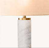 CYLINDRICAL COLUMN MARBLE TABLE LAMP