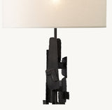 BRUTALIST TORCH-CUT BUFFET LAMP