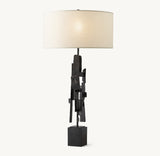 BRUTALIST TORCH-CUT BUFFET LAMP