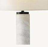 CYLINDRICAL COLUMN MARBLE TABLE LAMP