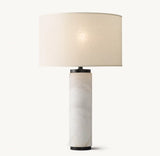 CYLINDRICAL COLUMN MARBLE TABLE LAMP