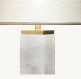 SQUARE COLUMN ALABASTER TABLE LAMP