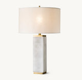 SQUARE COLUMN ALABASTER TABLE LAMP