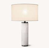 CYLINDRICAL COLUMN ALABASTER TABLE LAMP