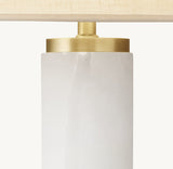 CYLINDRICAL COLUMN ALABASTER TABLE LAMP