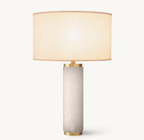 CYLINDRICAL COLUMN ALABASTER TABLE LAMP