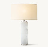 CYLINDRICAL COLUMN ALABASTER TABLE LAMP