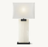 RECTANGULAR COLUMN ALABASTER TABLE LAMP