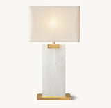 RECTANGULAR COLUMN ALABASTER TABLE LAMP