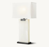 RECTANGULAR COLUMN ALABASTER TABLE LAMP