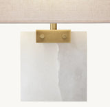 RECTANGULAR COLUMN ALABASTER TABLE LAMP