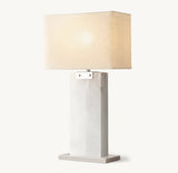 RECTANGULAR COLUMN ALABASTER TABLE LAMP