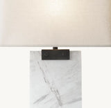 RECTANGULAR COLUMN MARBLE TABLE LAMP