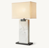 RECTANGULAR COLUMN MARBLE TABLE LAMP