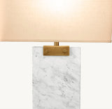 RECTANGULAR COLUMN MARBLE TABLE LAMP