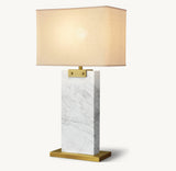 RECTANGULAR COLUMN MARBLE TABLE LAMP