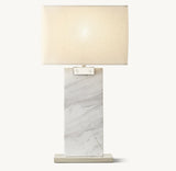 RECTANGULAR COLUMN MARBLE TABLE LAMP