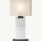 RECTANGULAR COLUMN MARBLE TABLE LAMP