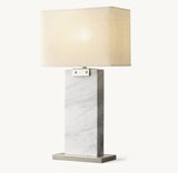 RECTANGULAR COLUMN MARBLE TABLE LAMP