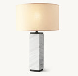 SQUARE COLUMN MARBLE TABLE LAMP