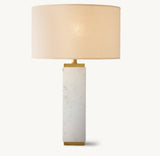 SQUARE COLUMN MARBLE TABLE LAMP