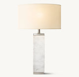 SQUARE COLUMN MARBLE TABLE LAMP