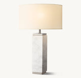 SQUARE COLUMN MARBLE TABLE LAMP