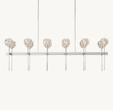 BOULE DE CRISTAL CLEAR GLASS DOUBLE LINEAR CHANDELIER 60"