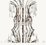19TH C. ROCOCO IRON & CRYSTAL ROUND CHANDELIER 101"