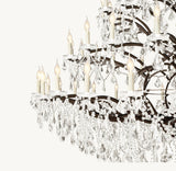 19TH C. ROCOCO IRON & CRYSTAL ROUND CHANDELIER 101"