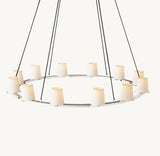 PAUILLAC FABRIC SHADE ROUND CHANDELIER 48"