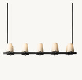 PAUILLAC FABRIC SHADE LINEAR CHANDELIER 49"