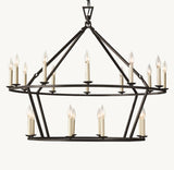 19TH C. ENGLISH OPENWORK TWO-TIER ROUND CHANDELIER 40"