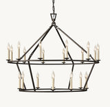 19TH C. ENGLISH OPENWORK TWO-TIER ROUND CHANDELIER 40"