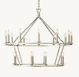 19TH C. ENGLISH OPENWORK TWO-TIER ROUND CHANDELIER 40"