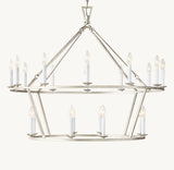 19TH C. ENGLISH OPENWORK TWO-TIER ROUND CHANDELIER 40"