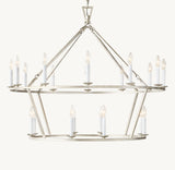 19TH C. ENGLISH OPENWORK TWO-TIER ROUND CHANDELIER 40"