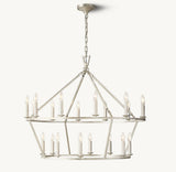19TH C. ENGLISH OPENWORK TWO-TIER ROUND CHANDELIER 40"
